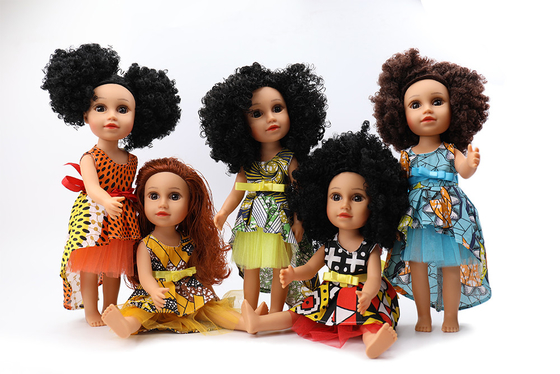 Brinquedos de vinil de 35cm Brinquedos negros africanos para crianças