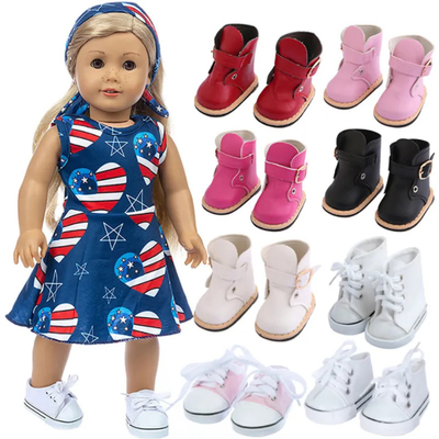 Acessórios de boneca ODM 18 polegadas American Girl Botas de boneca Botas de 45cm Vestido de Inverno Botas de boneca