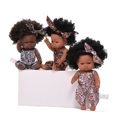 14&quot; Full Body Silicone Custom Logo Reborn Vinyl Silicone Baby Dolls para Crianças Negro Africano