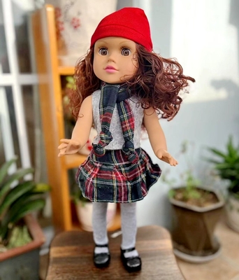 45cm de vinil silicone boneca bonita brinquedos de som logotipo personalizado para crianças educacional