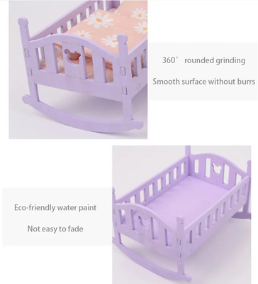 Casa de bonecas de madeira Cama Bebê berço para 6 polegadas bonecas devem ter acessórios de boneca para crianças