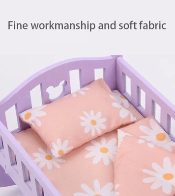 Casa de bonecas de madeira Cama Bebê berço para 6 polegadas bonecas devem ter acessórios de boneca para crianças