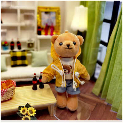12cm personalizável Urso Boneca Roupa SQ-01 Material de algodão Unisex