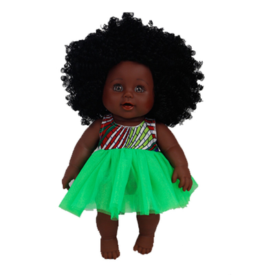 Limpeza de mãos suave bonecas de vinil de silicone de 35 cm para crianças boneca negra africana