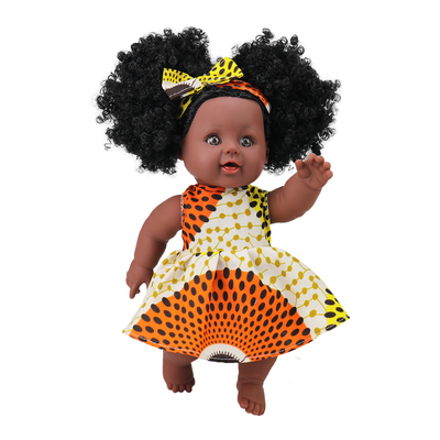 Limpeza de mãos suave bonecas de vinil de silicone de 35 cm para crianças boneca negra africana