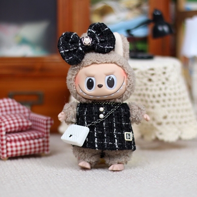Nee Design Labubu boneca pano suéter brinquedo pano colorido fato conjunto Labubu desenho animado vestido