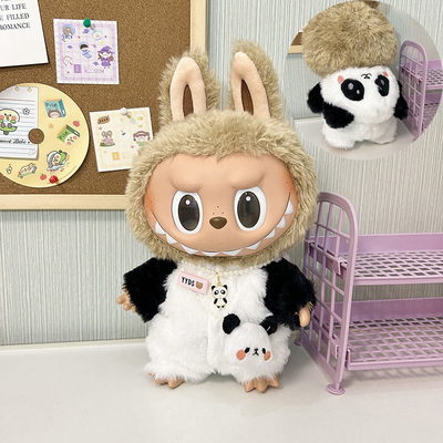 Nee Design Labubu boneca pano suéter brinquedo pano colorido fato conjunto Labubu desenho animado vestido