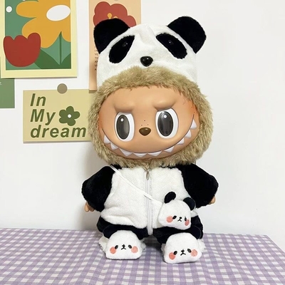 Nee Design Labubu boneca pano suéter brinquedo pano colorido fato conjunto Labubu desenho animado vestido