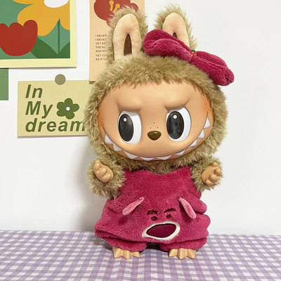 Low MOQ Papel de boneca Labubu Suéter Tecido de brinquedo Colorido Traje conjunto Labubu Vestido de desenho animado