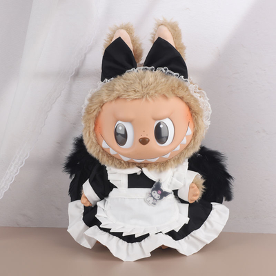 Low MOQ Papel de boneca Labubu Suéter Tecido de brinquedo Colorido Traje conjunto Labubu Vestido de desenho animado